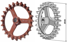 Produktbild: Industriehof® Crosskillring für Welle rund, 40 mm, Ø außen 350 mm, Breite Nabe 120 mm, Laufbreite 60 mm