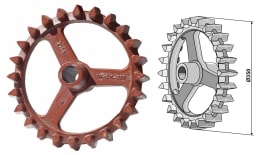 Produktbild: Industriehof® Crosskillring für Welle rund, 40 mm, Ø außen 350 mm, Breite Nabe 120 mm, Laufbreite 60 mm