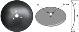 Technische Zeichnung: Industriehof® Hopfenscheibe gewölbt, 410 x 3 mm, LK 110 mm, ZB 41 mm, für Hösch