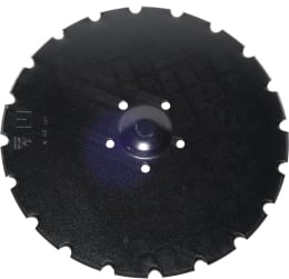 Technische Zeichnung: NIAUX 200 Säscheibe 400 x 4,5 mm, LK 104 mm, gewölbt, gezahnt, für Sämaschine Kerner, Väderstad