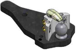 Produktbild: Walterscheid Kugelbalken KBa83080AB mit Kugel 80 schwarz, 337 x 230 x 40 mm