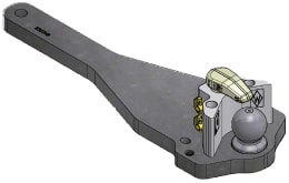 Produktbild: Walterscheid Kugelbalken KBa83070B mit Kugel 80 schwarz, 755 x 230 x 40 mm