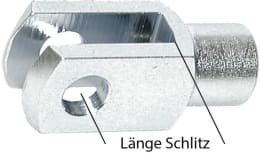Produktbild: Gabelgelenk aus Stahl, verzinkt, mit Gewinde und Gabelkopf