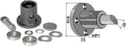 Set: Industriehof® Scheibenlager Ø außen 120 mm, Lochkreis 100 mm