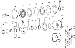 Technische Zeichnung: Walterscheid Kupplungsgehäuse W 2500, für Reibkupplungen K96/4, FK96/4, FBK96/4