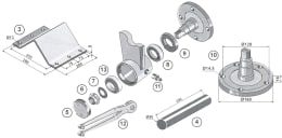 Technische Zeichnung: Industriehof® Oberschelle für 280 x 200 x 8 mm, für Scheibenhalter verstärkte für Rahmen 100 x 100 mm