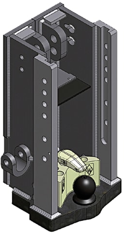Technische Zeichnung: Walterscheid Anhängebock KU386KK 293/22/30 mm, mit Kugel 80