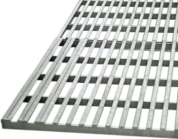 Produktbild: Rost aus verzinktem Stahl, 100 cm breit, mit Vollstab- und Breitstab-Konstruktion