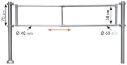 Technische Zeichnung: Patura Abtrennung R2, 250 – 420 cm, 2 Horizontalstreben