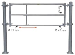 Produktbild: Patura Abtrennung T3, 250 – 420 cm, 3 Horizontalstreben