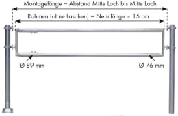 Technische Zeichnung: Patura Futtertischabtrennung, 5 m, 2 Horizontalstreben