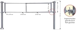 Technische Zeichnung: Patura Abtrennung R2, 250 – 420 cm, 2 Horizontalstreben