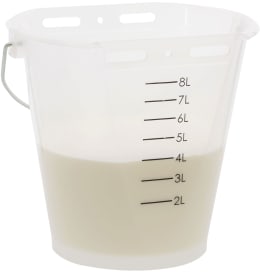 Produktbild: KERBL Kälbertränkeeimer 8 l rund 1 x Eimer/ohne Ventil/Sauger, Kunststoff (lebensmittelecht), weiß