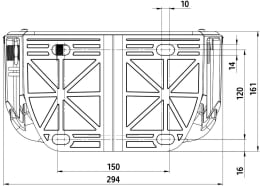 Technische Zeichnung: KERBL Tränkebecken SH30 5 l, 294 x 161 x 340 mm, beheizbar
