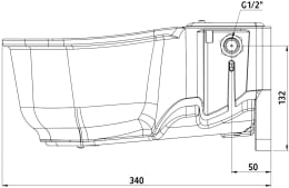 Technische Zeichnung: KERBL Tränkebecken SH30 5 l, 294 x 161 x 340 mm, beheizbar