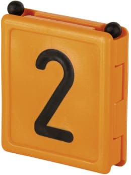 Produktbild: KERBL Halsbandnummer Duo Ziffer 2, Kunststoff orange, 2-teilig, für Halsmarkierungsbänder bis 4 cm Breite