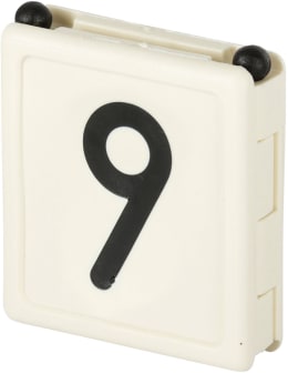 Produktbild: KERBL Halsbandnummer Duo Ziffer 9, Kunststoff weiß, 2-teilig, für Halsmarkierungsbänder bis 4 cm Breite, 6 St.