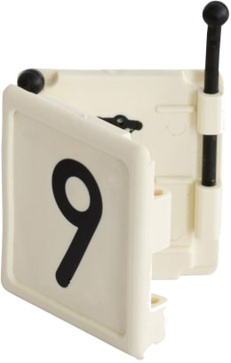 Produktbild: KERBL Halsbandnummer Duo Ziffer 9, Kunststoff weiß, 2-teilig, für Halsmarkierungsbänder bis 4 cm Breite, 6 St.