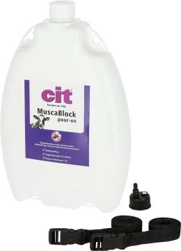 Produktbild: cit® Insektenschutzmittel MuscaBlock pour-on 2.500 ml, für Rinder gegen Fliegen, Kriebelmücken (Gnitzen)