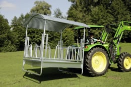 Produktbild: KERBL Heuraufe Standard 2,30 x 2,50 x 2,30 m 12 Fressplätze, für Rinder, Pferde, Rund-/Rechteckballen bis 1,80 m