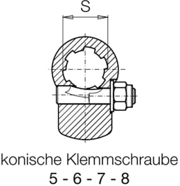 Technische Zeichnung: Bondioli & Pavesi Scherbolzenkupplung LB