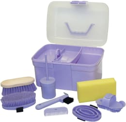 Set: KERBL Putzbox lila für Kinder, 8-teilig, 321765
