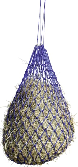 Produktbild: KERBL Heunetz blau für ca. 7 kg getrocknetes Heu, Maschenweite 50 x 50 mm, mit Aufhängeringen, 321298