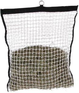 Produktbild: KERBL Heunetz für ca. 5,5 kg getrocknetes Heu, Maschenweite 30 x 30 mm, mit Aufhängehaken/Einfüllhilfe