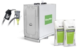 Produktbild: BayWa Hoftankstelle mit 1.000 L Unitech Tank, Hornet W40 A Elektro-Pumpe, 2 Säcke Ölbinder F, Dieseltankanlage