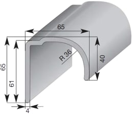 Technische Zeichnung: Kipperzett 4 mm mit Nut 15 x 4 mm für Blechbrücken