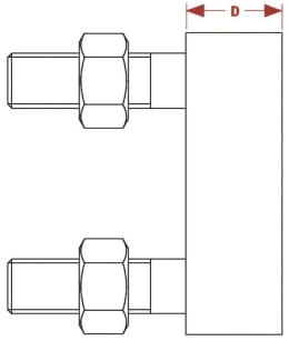 Technische Zeichnung: Walterscheid Adapter ZWL303L 110 x 60 x 35 mm, M 20 IG, für Zwangslenkung Easy Fit Steering System