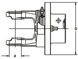 Technische Zeichnung: Walterscheid Scherbolzenkupplung KB61/30, W, Verschluss Klemmkonus CC