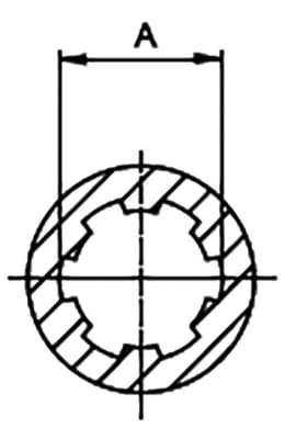 Technische Zeichnung: Walterscheid Scherbolzenkupplung KB61/30, W, Verschluss Klemmkonus CC