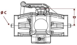 Technische Zeichnung: Walterscheid Kugeleinsatz KI8 Kugel 80 mm, für Traktor