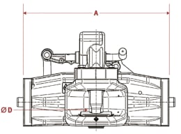 Technische Zeichnung: Walterscheid Zugmaul KU2000/...NA5 automatisch mit Adapterplatte, Ø Bolzen 32 mm