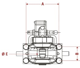 Technische Zeichnung: Walterscheid Zugmaul KU2000/853B automatisch mit Schienenweite 193 x 80 mm, Ø Bolzen 37 mm