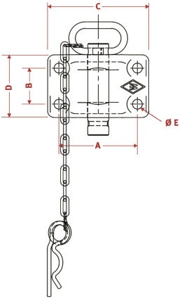 Technische Zeichnung: Walterscheid Zugmaul KU601/602/601NB3. mechanisch mit Flansch