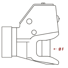 Technische Zeichnung: Walterscheid Zugmaul KU25-3 automatisch mit Flansch, B x H 120 x 55 mm, Ø Bolzen 25 mm