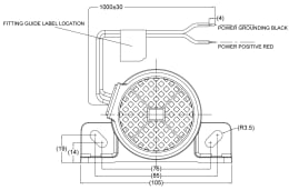 Technische Zeichnung: Brigade® Rückfahrwarner bbs-tek® White Sound®