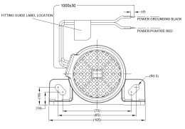 Technische Zeichnung: Brigade® Rückfahrwarner bbs-tek® White Sound®