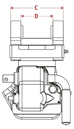 Technische Zeichnung: Walterscheid Zugmaul KU2000/758NB automatisch mit Konsole, Ø Bolzen 38 mm