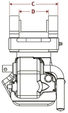 Technische Zeichnung: Walterscheid Zugmaul KU2000/750NB automatisch mit Konsole, Ø Bolzen 37 mm
