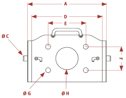Technische Zeichnung: Walterscheid Adapterplatte KuP Lochbild B x H 160 x 100 mm, Stützlast 2.800 kg