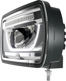 Produktbild: Hella LED-Scheinwerfer Jumbo LED, rechteckig, schwarzes Gehäuse mit LED-Lichtring, 9-32 V