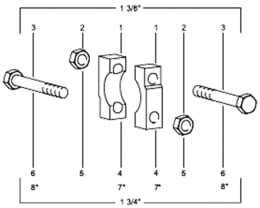 Technische Zeichnung: Walterscheid Sechskantschraube M 12 x 85, für Klemmbrücke KB