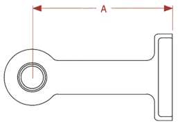 Technische Zeichnung: Walterscheid Zugöse ZO11026-40B, Ø Öse 40 mm, mit 6-Loch-Flansch 100 x 110 mm