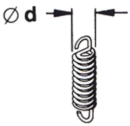 Technische Zeichnung: Walterscheid Zugfeder 43,6 x 14,0 x 1,6 mm, für Fanghaken UHK-B Kat. 2L