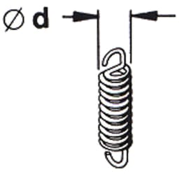 Technische Zeichnung: Walterscheid Zugfeder 46,8 x 14,6 x 1,6 mm, für Fanghaken UHK-B Kat. 2, 2H, 3, 3H