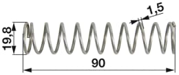 Technische Zeichnung: Walterscheid Druckfeder 84,2 x 19,8 x 1,8 mm, für Oberlenkerhaken Kat. 3