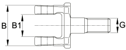Technische Zeichnung: Walterscheid Gabelstangensatz, L 65 mm, L1 23 mm, M 24 AG, Agraset 378, für Stabilisatoren mechanisch